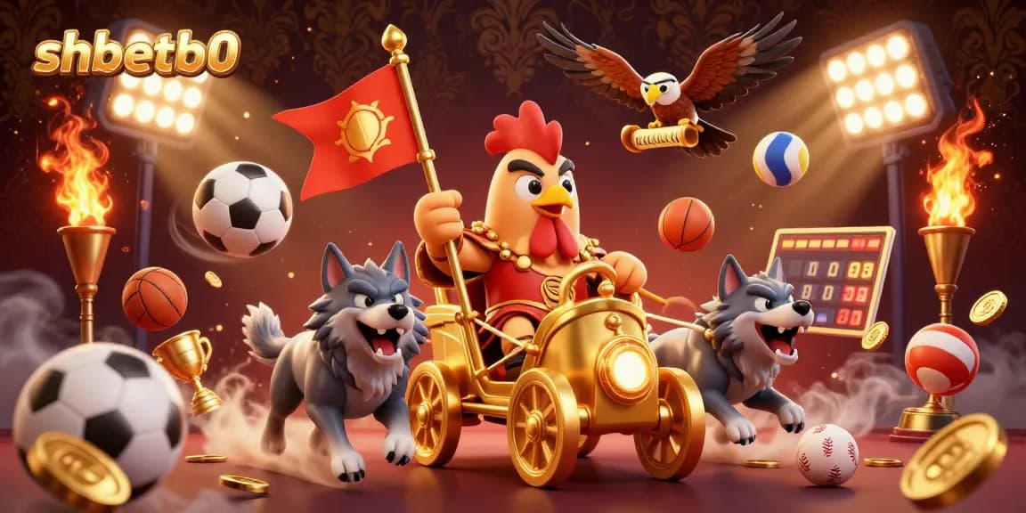 Experience epic action at shbetb0 with a 3D rooster warlord in a lavish casino scene.