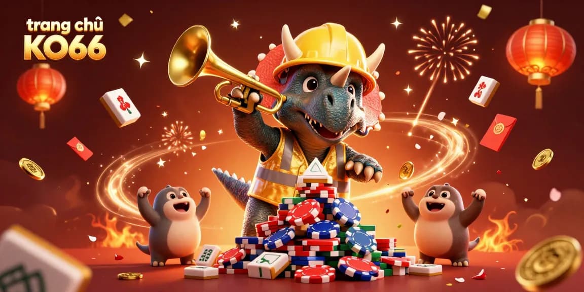 Engage in thrilling gameplay at trang chủ KO66 with vibrant poker chip construction by celebrated characters.