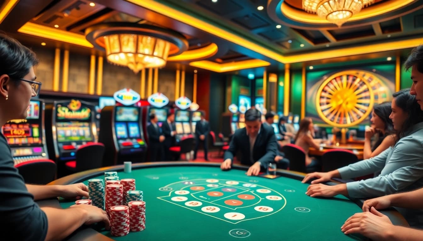 Players winning at the blackjack table at a 399w casino, experiencing the thrill of high stakes.