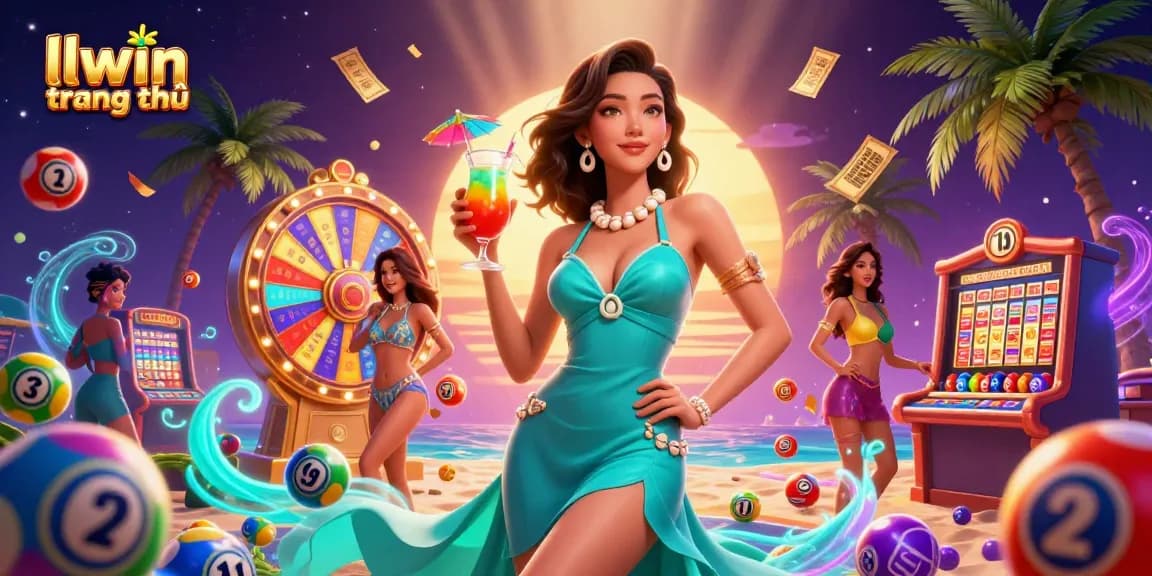 Experience excitement with llwin trang chủ, featuring vibrant casino action in a tropical resort setting.