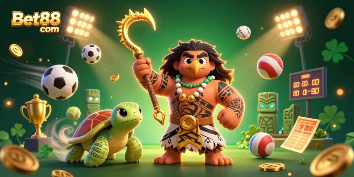 Experience thrilling betting action at Bet88 com with vibrant characters and exciting casino visuals!