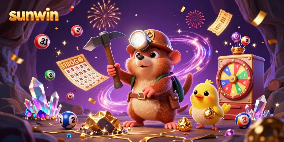 Experience fortune with sunwin in a vibrant 3D casino scene filled with luck and excitement.