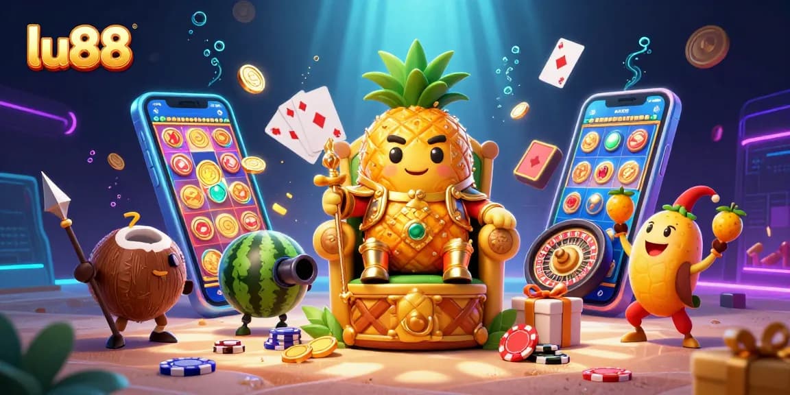 Spin and win with lu88's vibrant casino action in a colorful beach environment.