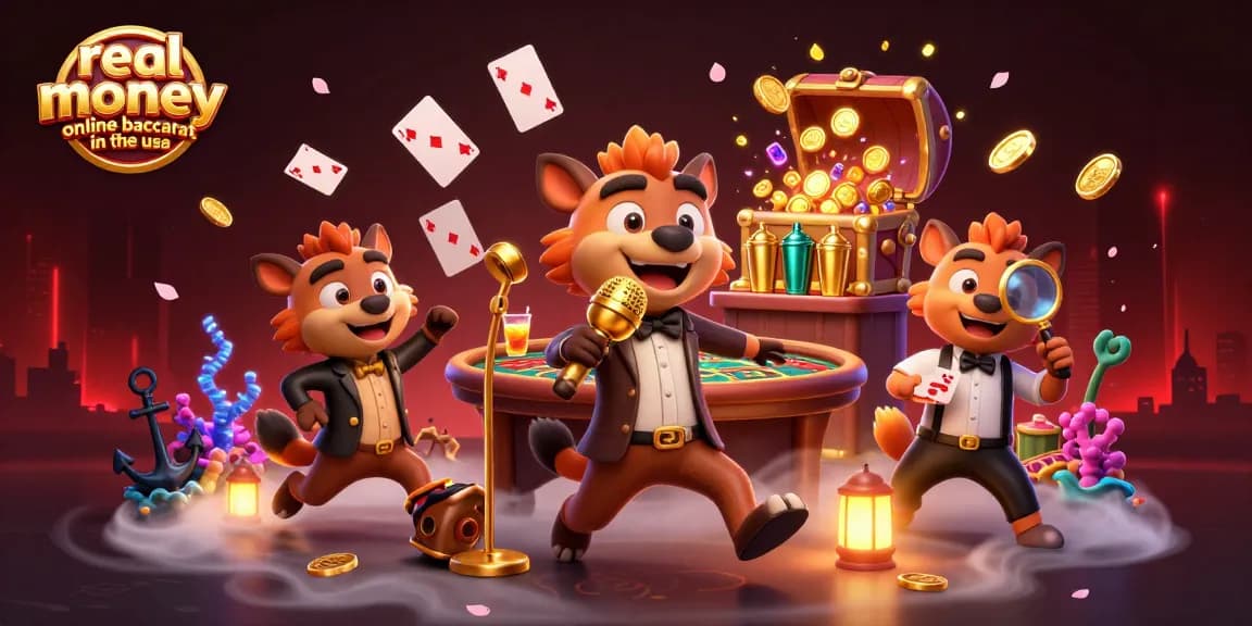 Experience real money online baccarat in the USA at lively casino club with vibrant gaming atmosphere.