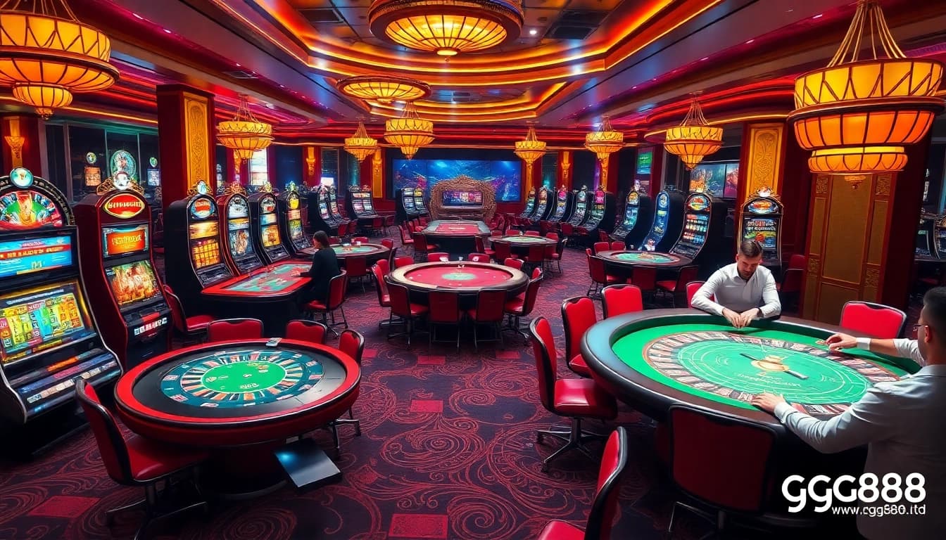 Exciting online casino experience at https://gg88.ltd/ with vibrant tables, high-stakes gameplay, and colorful slots.