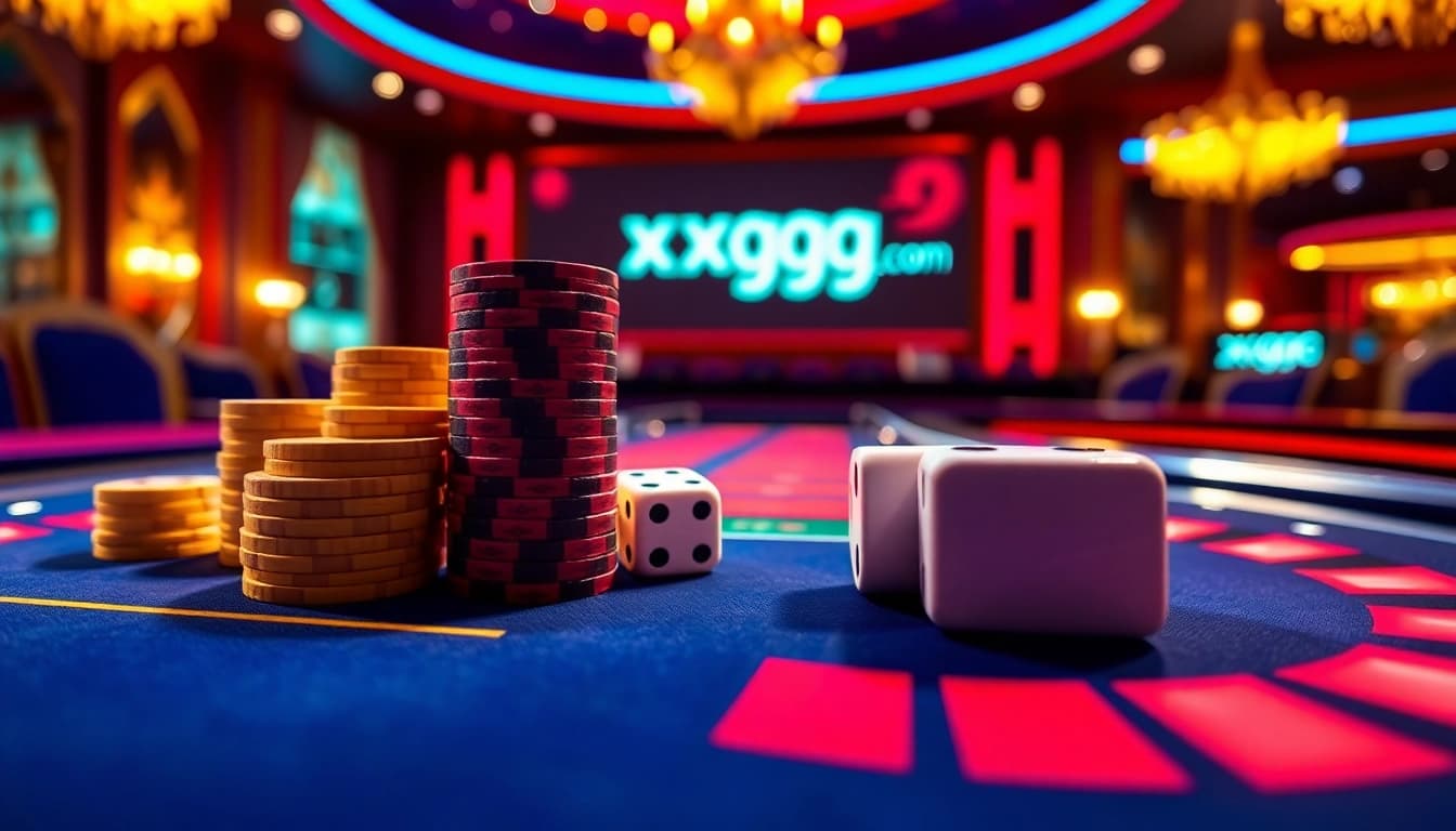 Experience the excitement of winning at xxgg.com with vibrant casino visuals showcasing roulette and poker chips.