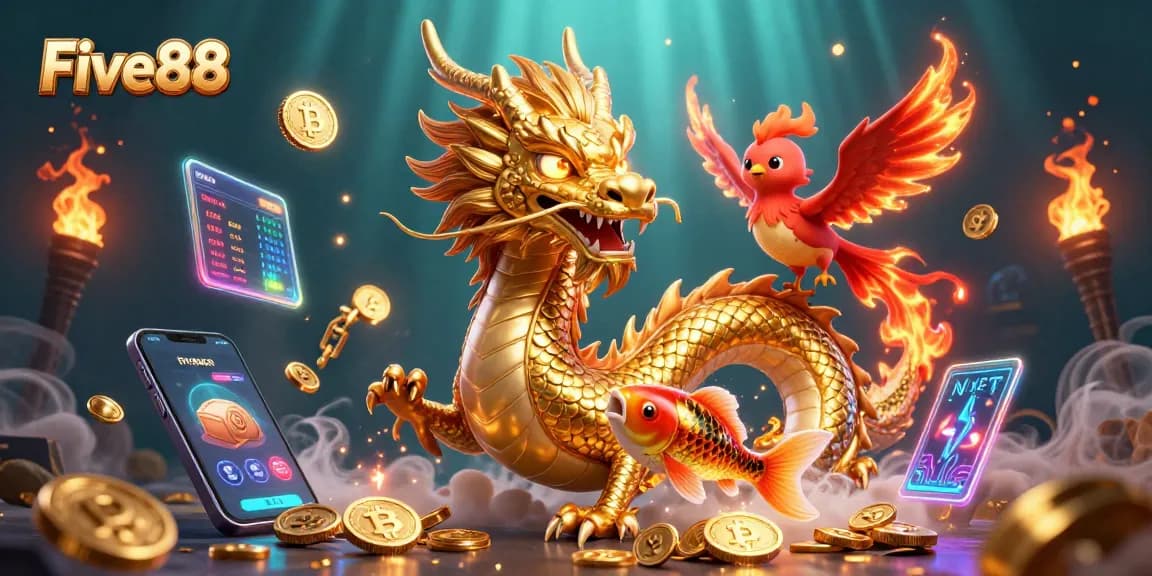 Experience winning action at Five88 with dynamic gaming elements in a vibrant casino scene.