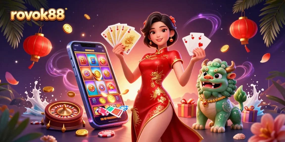 Experience thrilling gameplay with rokok88, featuring vibrant slot games and captivating casino characters.