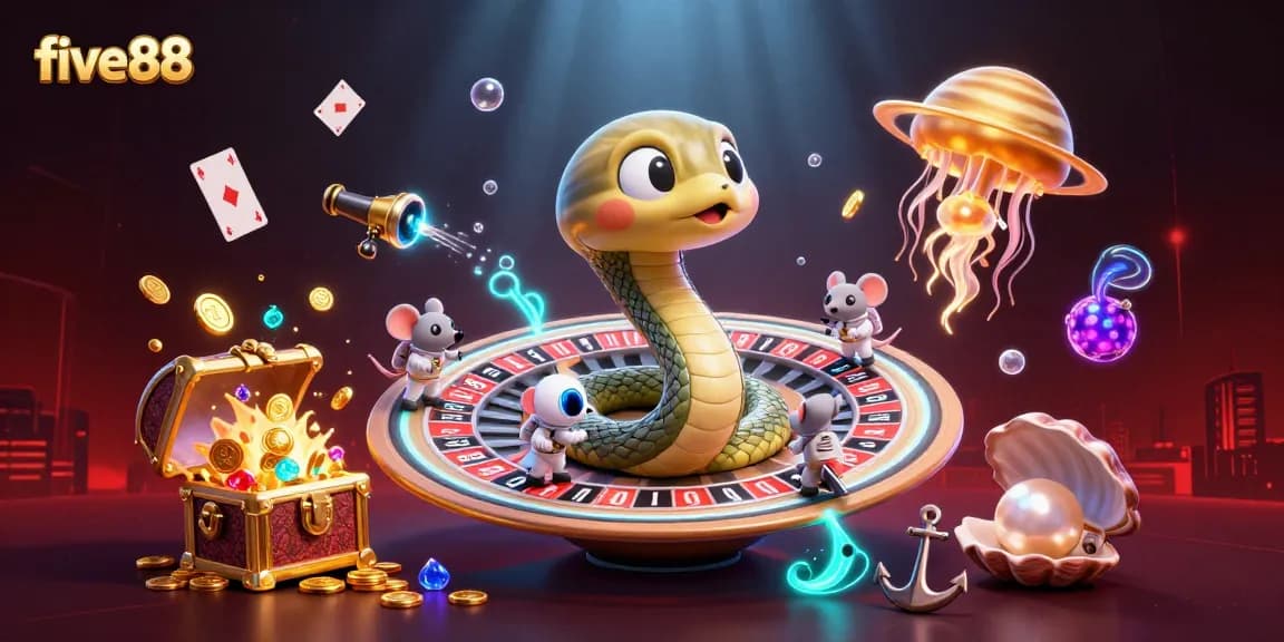 Experience vibrant gameplay at five88 with a roulette-themed cosmic scene of bets on Saturn's rings.