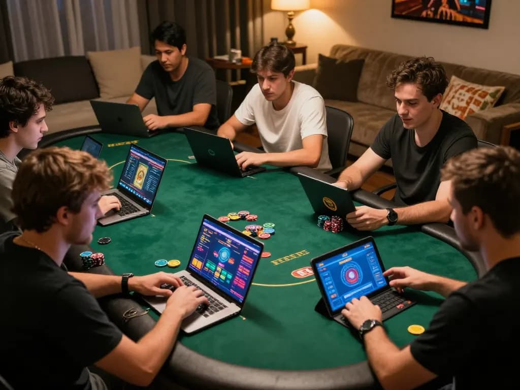 Players enjoying a competitive online poker experience at TG88, showcasing excitement and strategy.