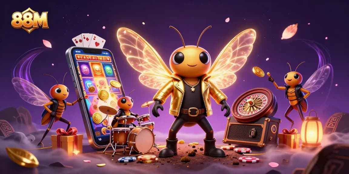 Win exciting bonuses and experience thrilling gameplay with 88M in this vibrant casino scene.