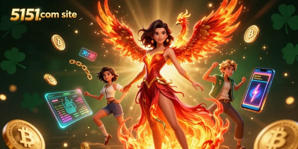 Engage with the dynamic world of the 5151com site featuring stunning characters and vibrant casino elements.
