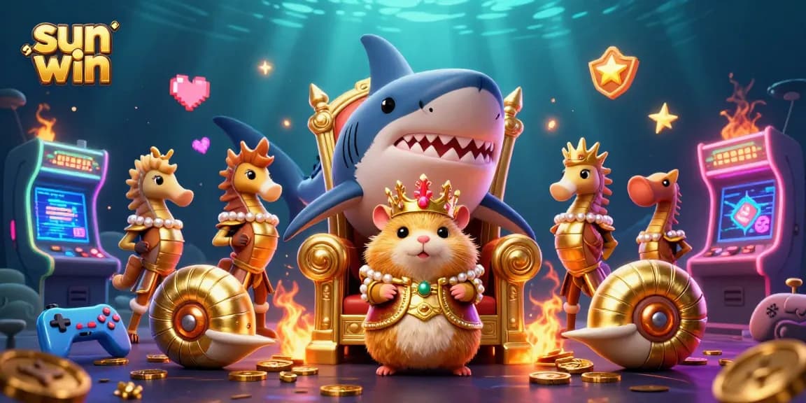 Experience the vibrant sun win world with a golden hamster king and arcade treasures!