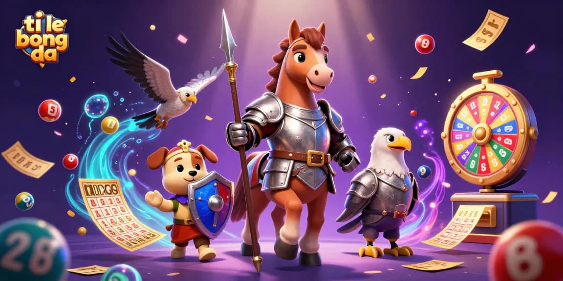Engage with ti le bong da as colorful lottery balls bounce around knight, squire, and falcon.