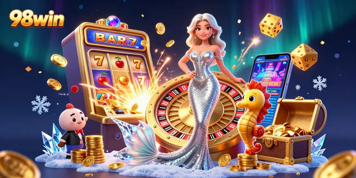Experience winning moments with 98win's stunning gaming adventure featuring dazzling characters.