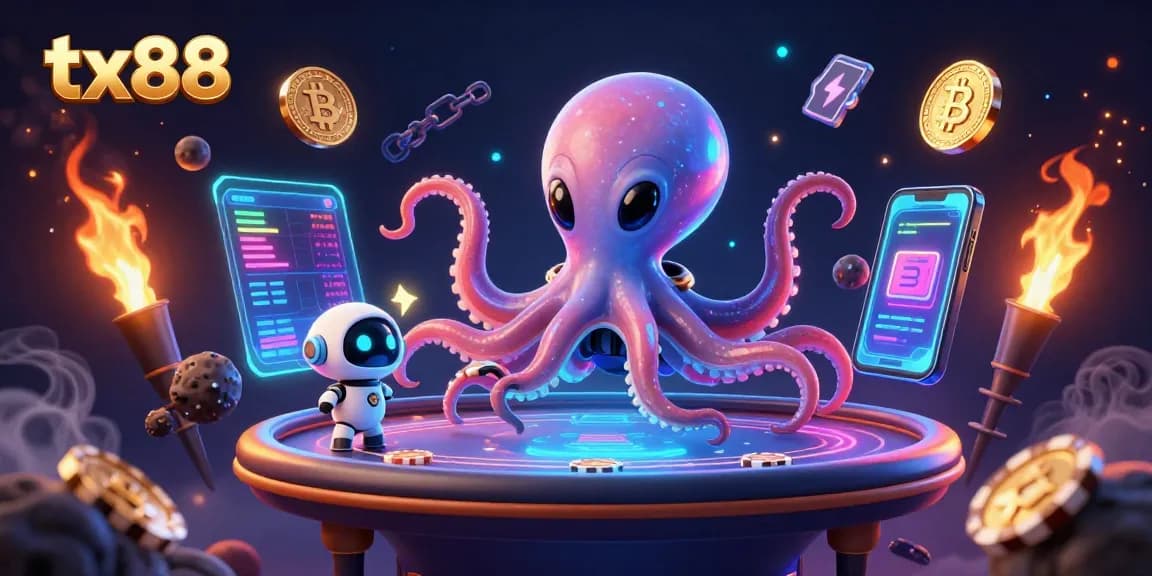 Engage in thrilling poker at tx88, featuring alien characters and holographic displays in a cosmic setting.
