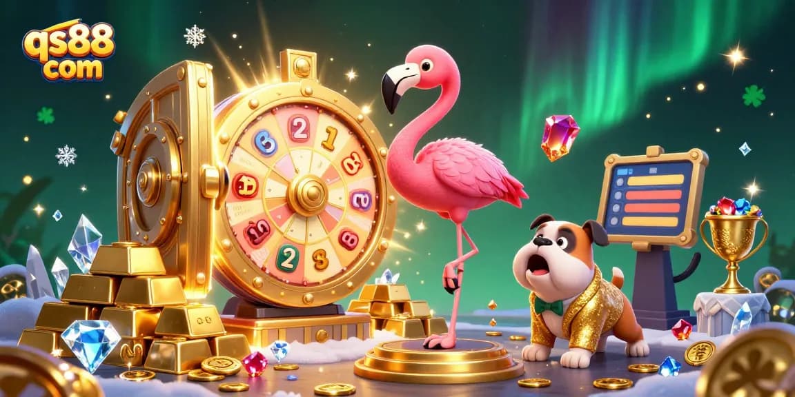 Experience thrilling wins with qs88 com in this vibrant casino illustration featuring exciting game elements.