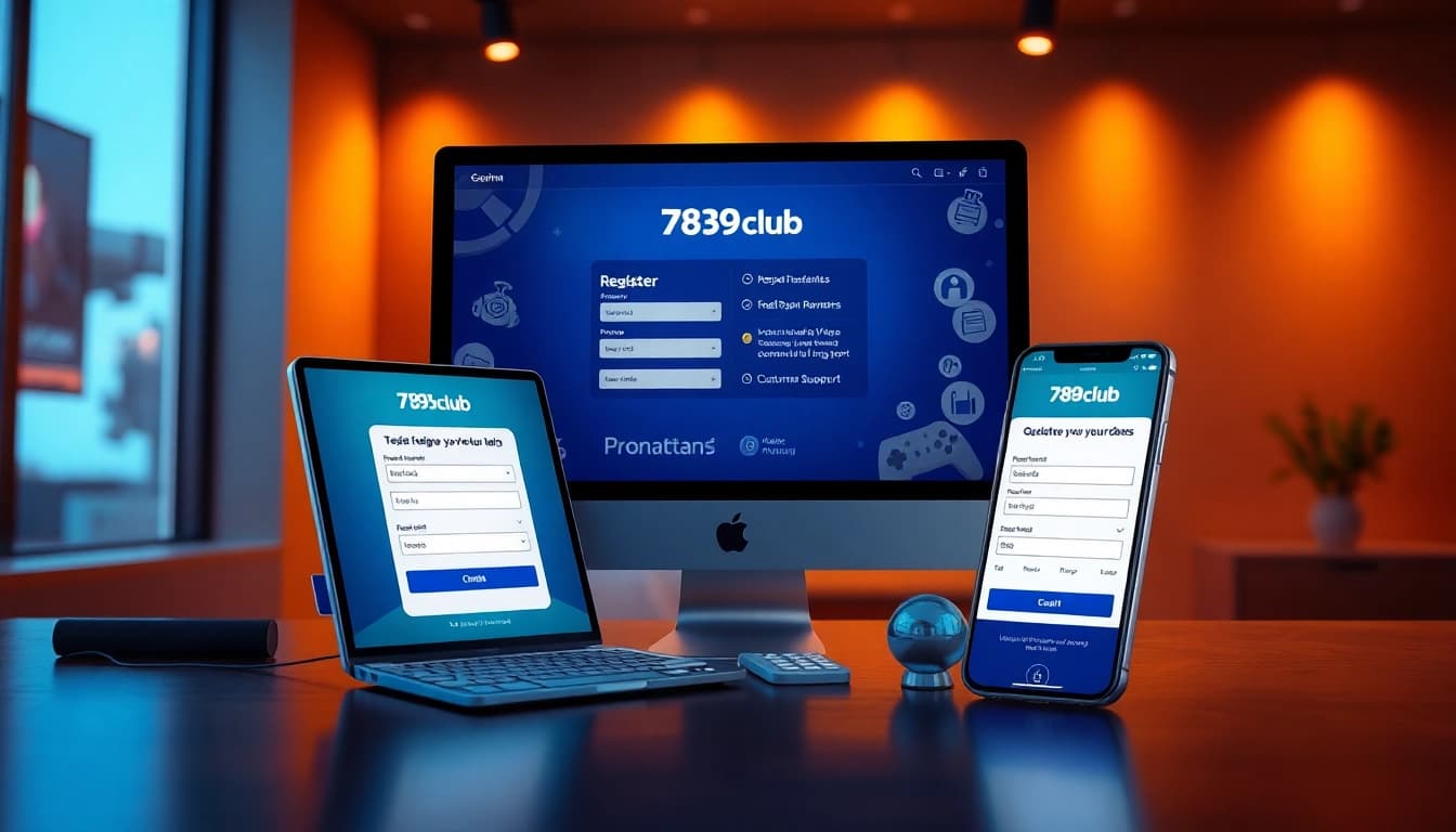 Hướng Dẫn Đăng Ký 789club Chi Tiết Và Dễ Hiểu illustrates user-friendly registration on both web and app platforms.