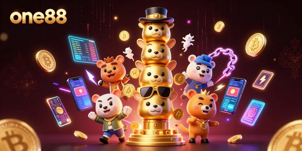 Experience thrilling gameplay at one88 with an engaging 3D animated totem pole and virtual cryptocurrencies.