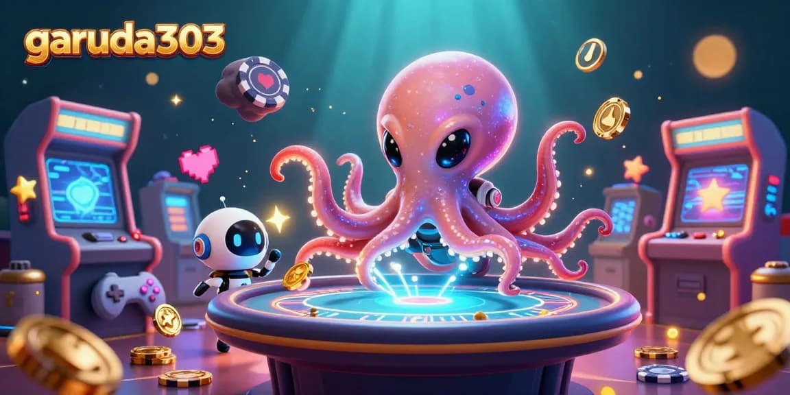 Experience thrilling gaming action with garuda303 at a vibrant holographic casino scene featuring alien characters and colorful arcade elements.