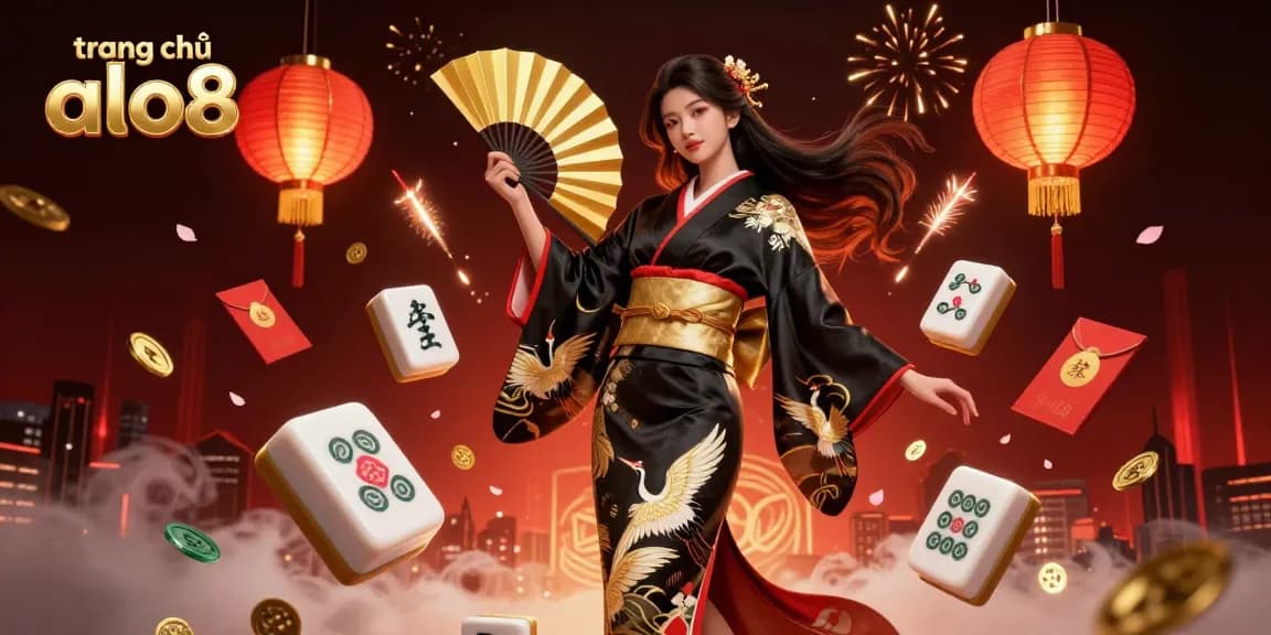 Engage in thrilling activities at trang chủ alo8 featuring an elegant woman and dynamic casino elements.