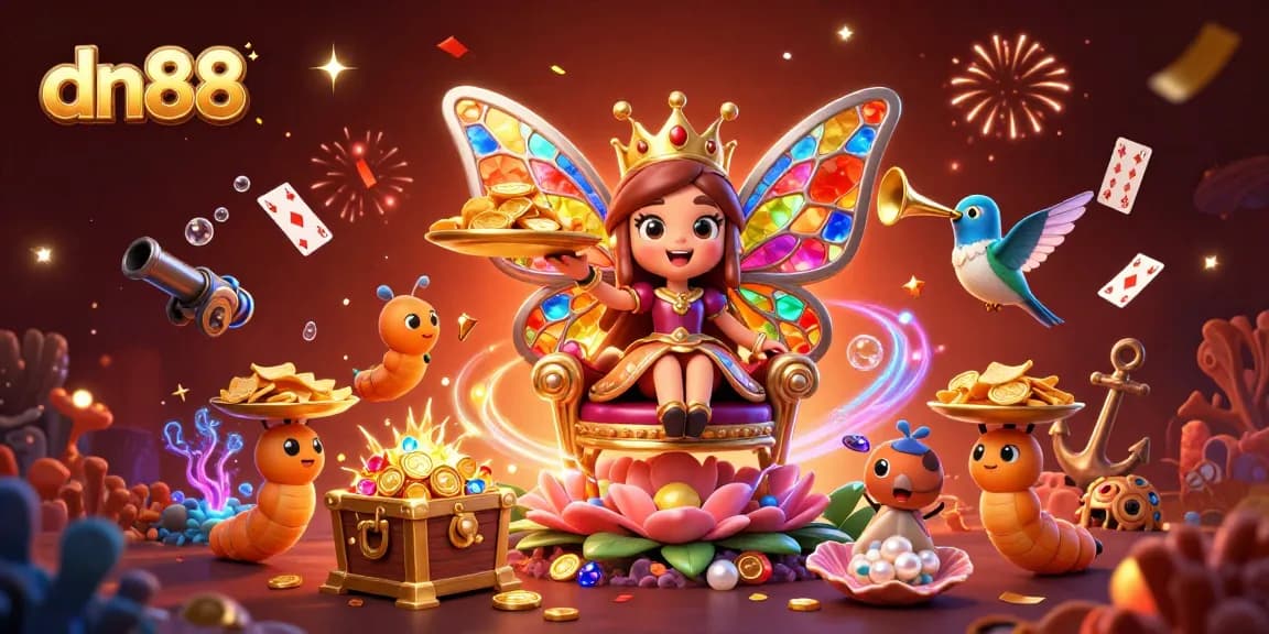 Experience interactive gameplay at dn88 with vibrant casino-themed illustrations featuring lively elements.