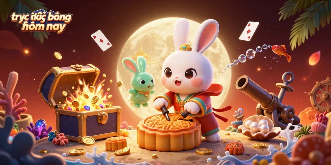 Experience trực tiếp bóng đá hôm nay with our lively moon rabbit scene, where excitement meets betting!