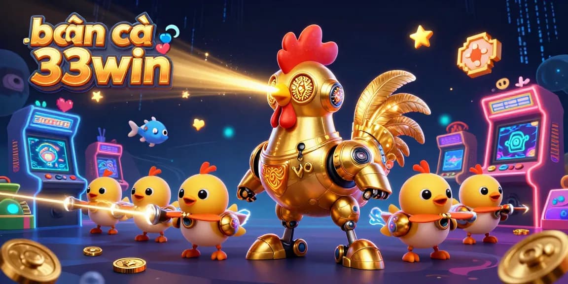 Engage in thrilling bắn cá 33win action with colorful 3D arcade elements and vibrant characters.