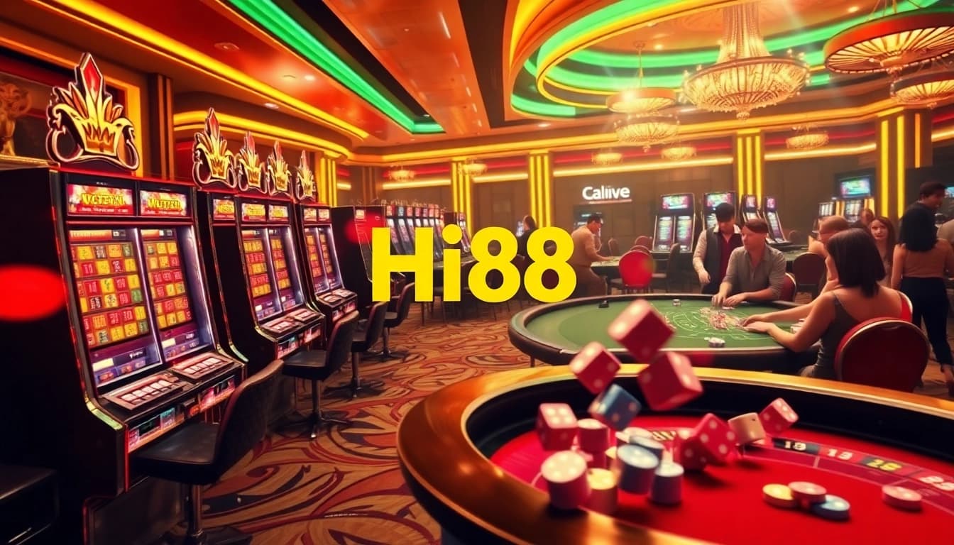 Players enjoying thrilling games at Hi88's vibrant online casino environment.