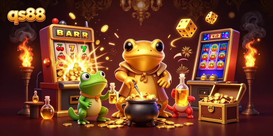 Experience the magic of qs88 as the golden salamander alchemist transforms metal into coins amidst casino excitement.
