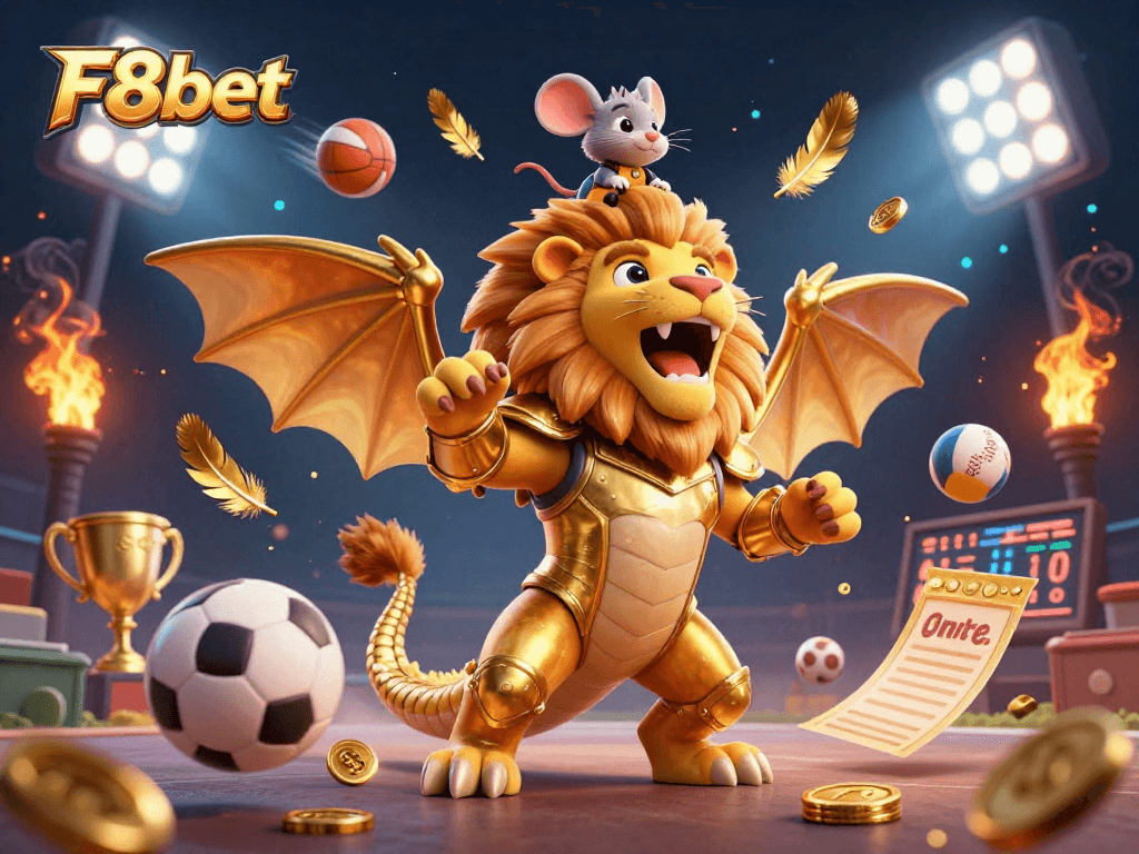 Bet on F8bet with thrilling golden chimera and sports betting scene alive with action.