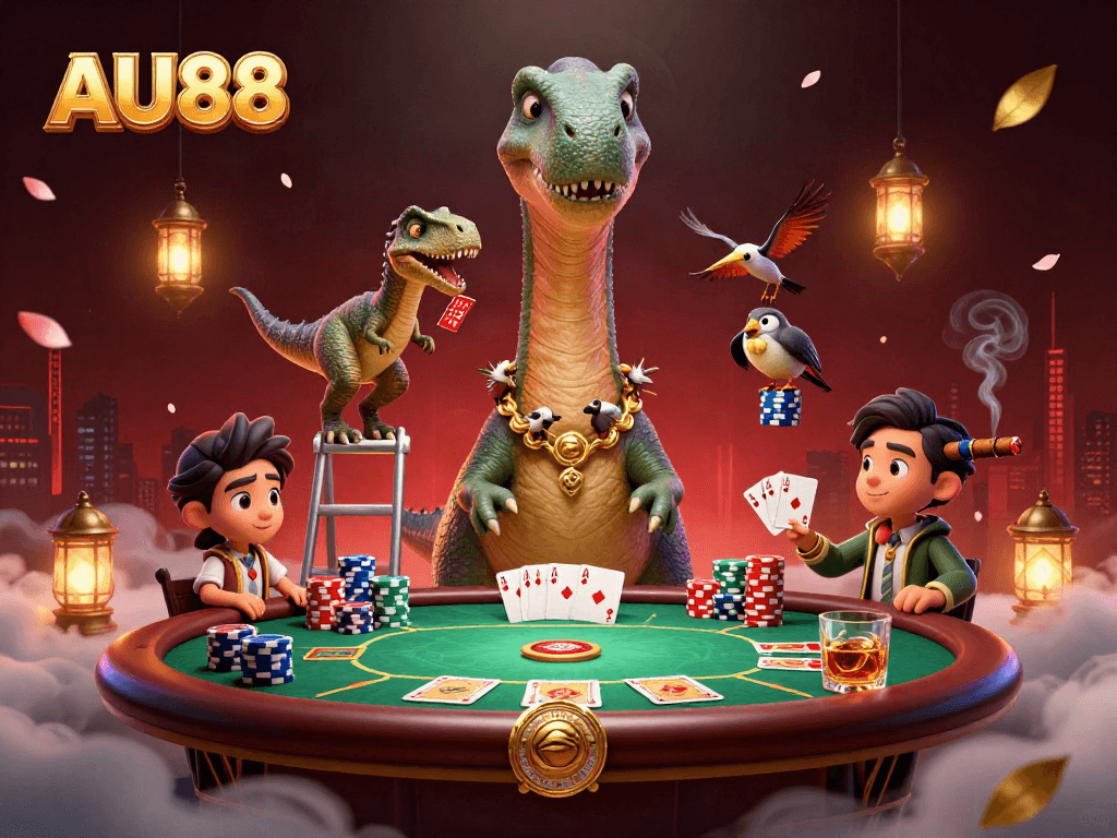 Engage in exhilarating games at AU88 with vibrant poker scene and dino dealers.