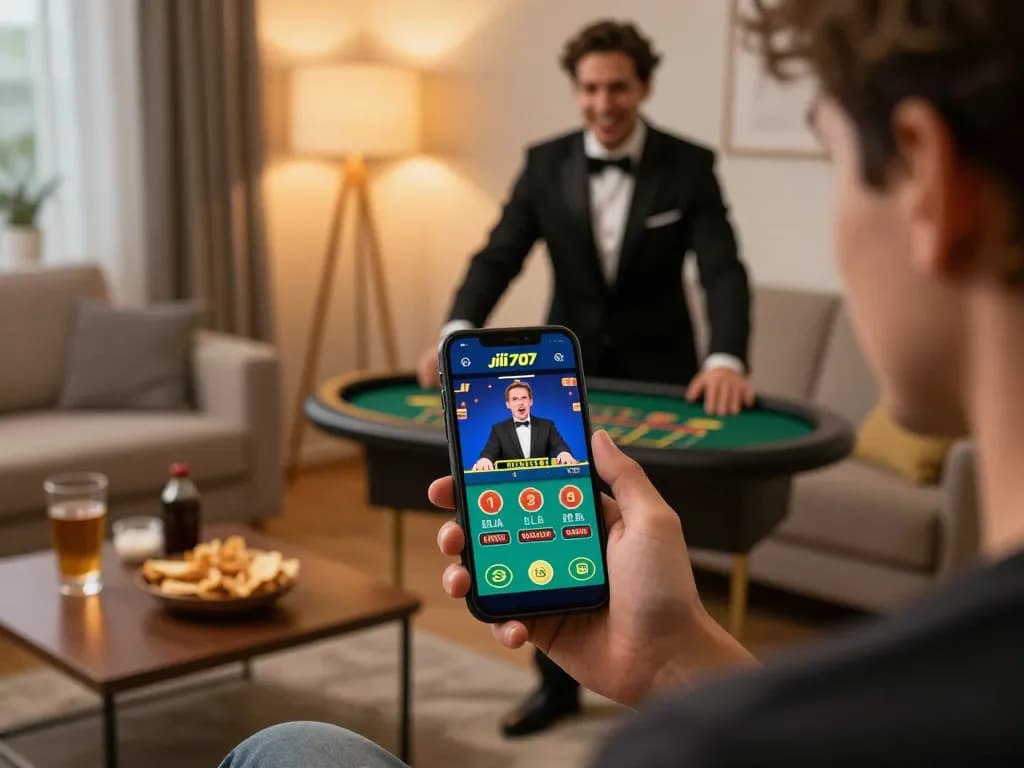 Engaging with the jili707 app brazil, player bets during a live dealer game.