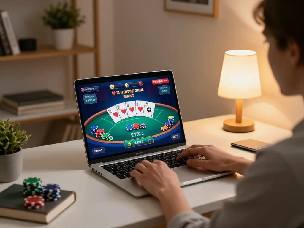 Playing poker online at 789win with vibrant interface and cozy atmosphere