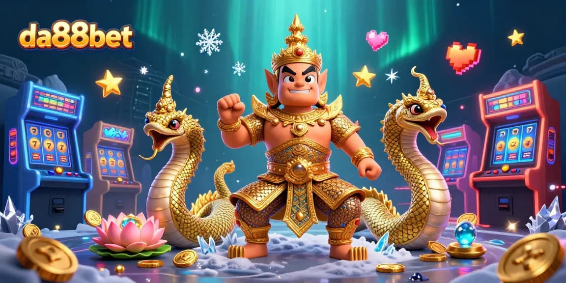 Experience thrilling slots and jackpots at da88bet with colorful characters and vibrant casino elements in a dynamic setting.