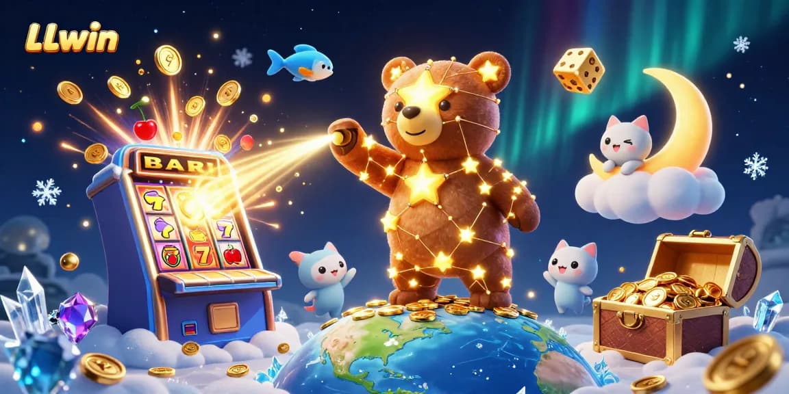LLwin attracts players with vibrant slots and casino excitement in a rich 3D illustration.