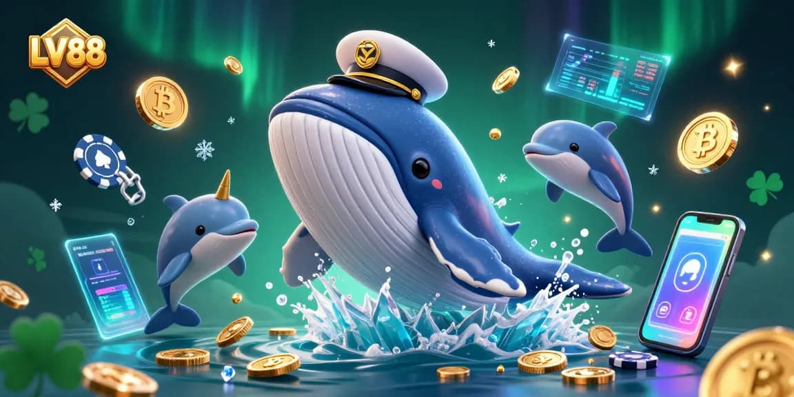 Experience LV88's vibrant casino environment with thrilling gaming elements and aquatic characters.