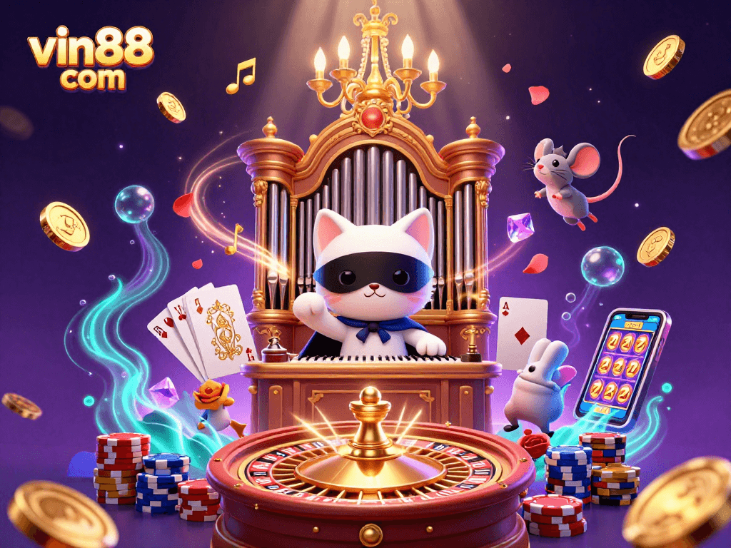 Experience thrilling games at vin88 com with a lively casino scene filled with action.