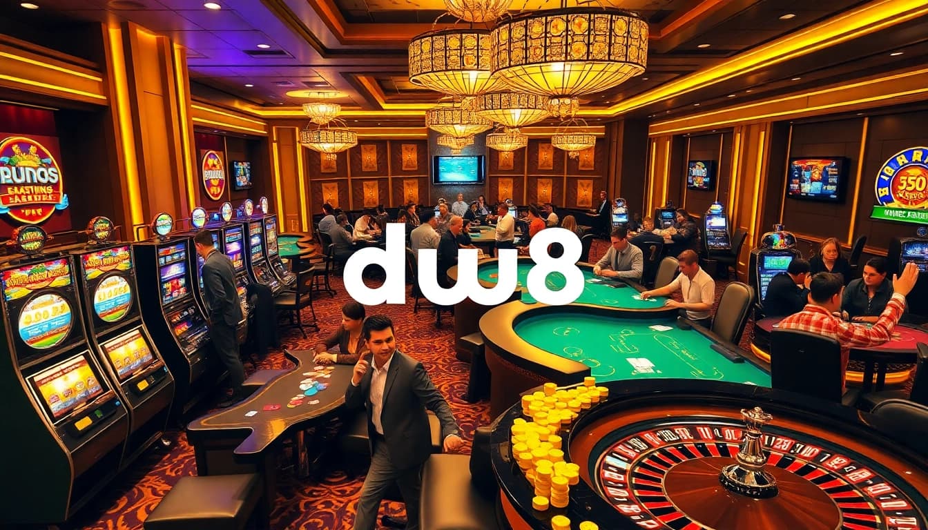 Experience excitement as players engage with games on https://dw8.br.com/ featuring flashy slot machines and roulette.