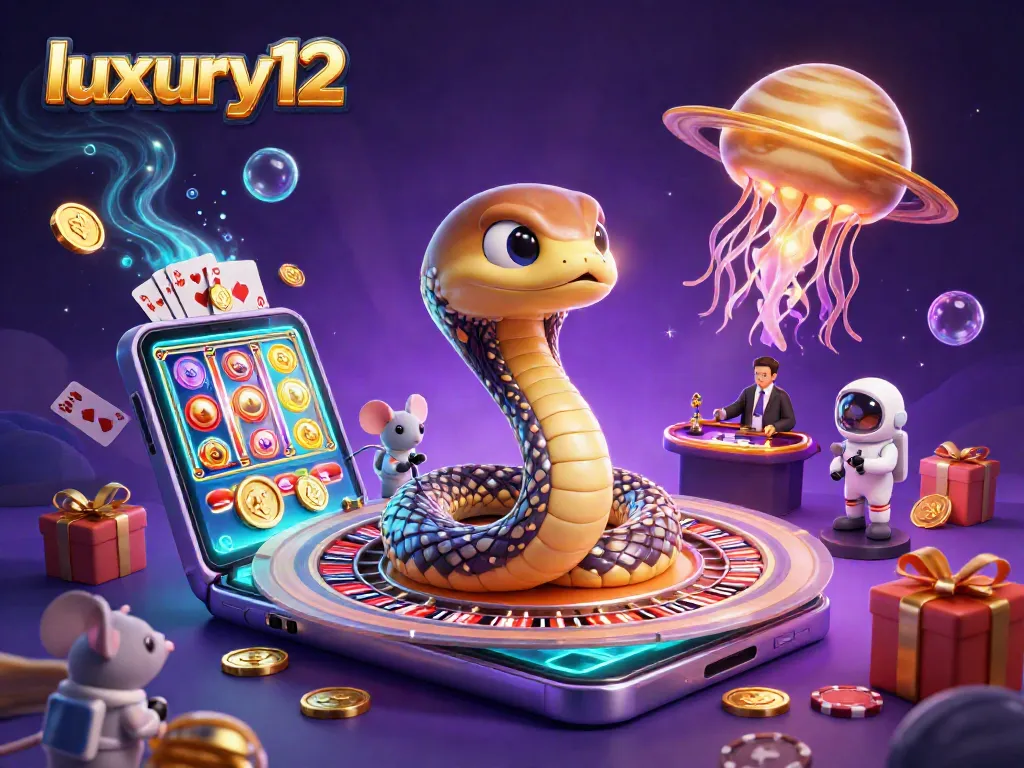 Experience the excitement of luxury12 as astronaut mice bet on a cosmic roulette wheel in this vibrant casino scene.