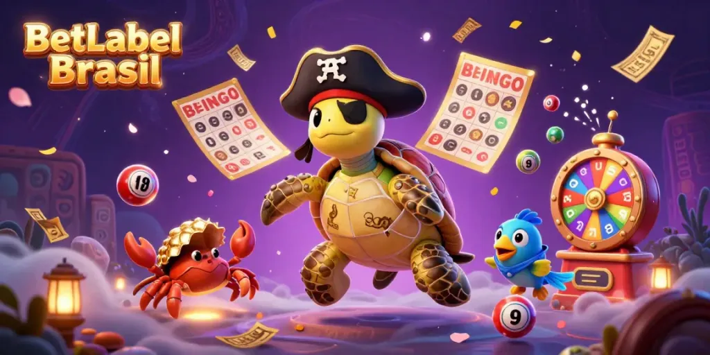 BetLabel Brasil traz uma experiência de jogo vibrante com personagens 3D e bolas de loteria coloridas.
