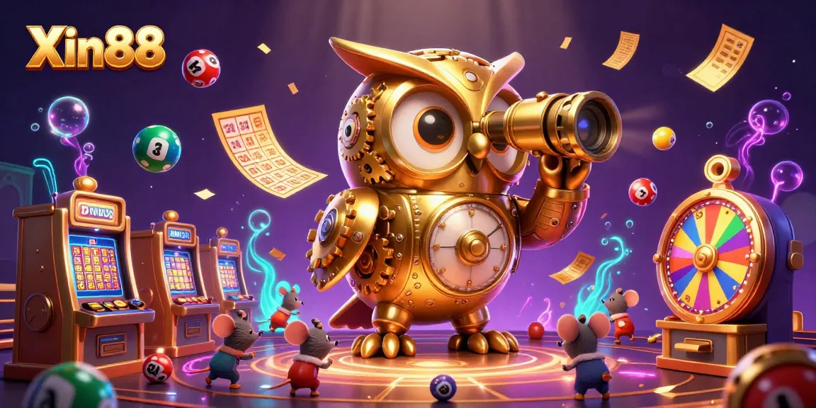 Experience the thrill of Xin88 with lively, colorful casino elements and animated characters.