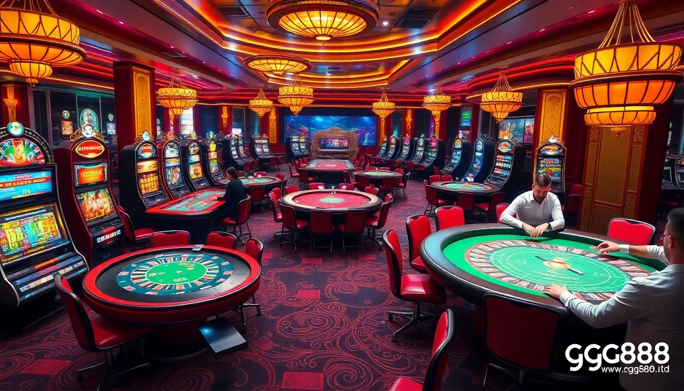 Exciting online casino experience at https://gg88.ltd/ with vibrant tables, high-stakes gameplay, and colorful slots.