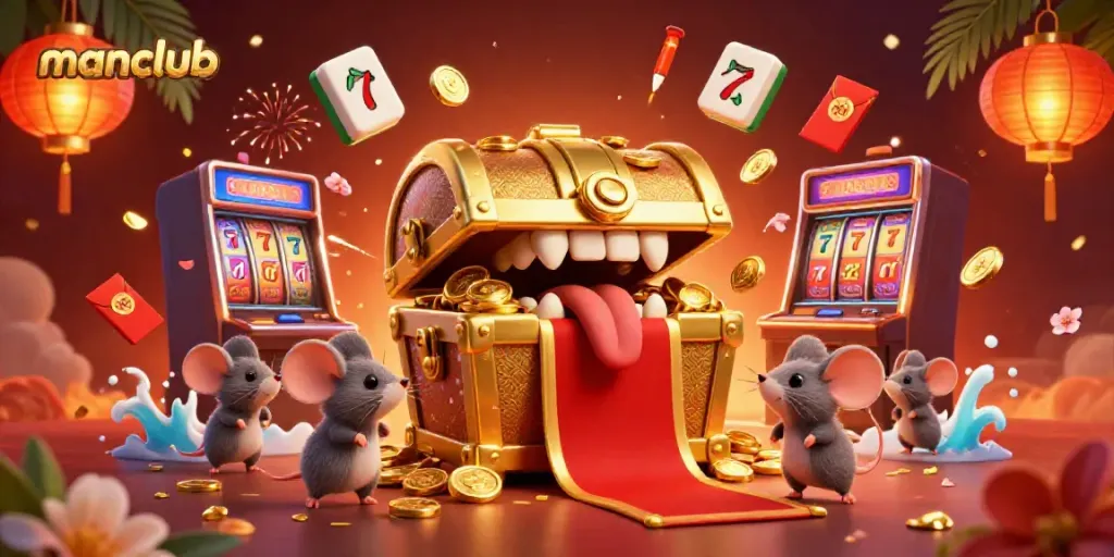 Experience gaming excitement at manclub with spinning slots and treasure-filled adventure.