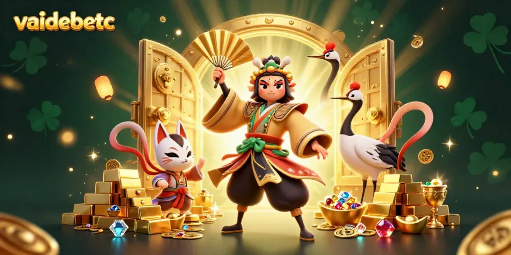 Engage in thrilling games with vaidebetc's vibrant and festive 3D casino scene