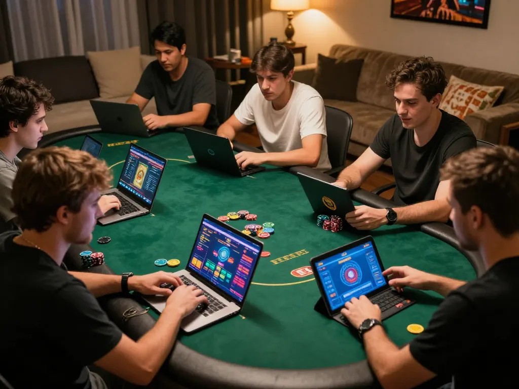Players enjoying a competitive online poker experience at TG88, showcasing excitement and strategy.