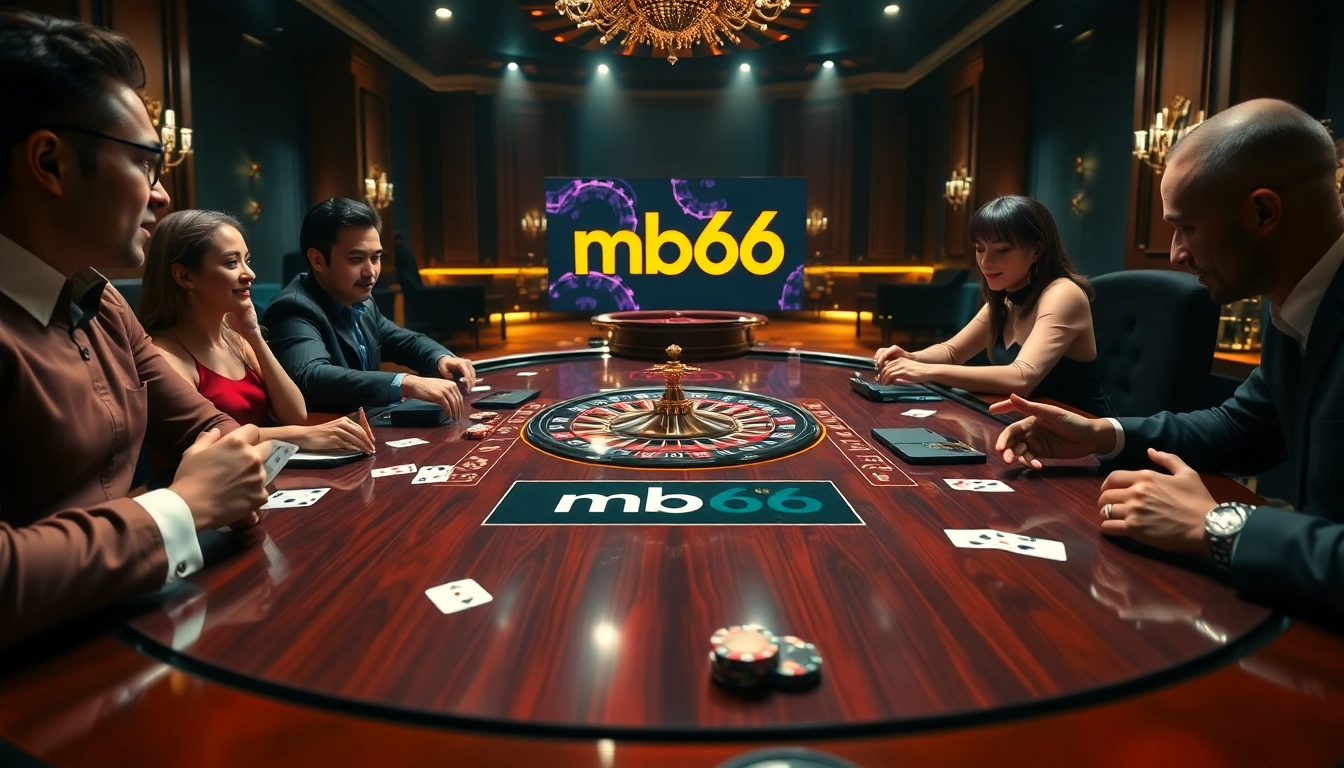 Live blackjack action at mb66 casino, showcasing excitement and luxury with cards and chips on display.