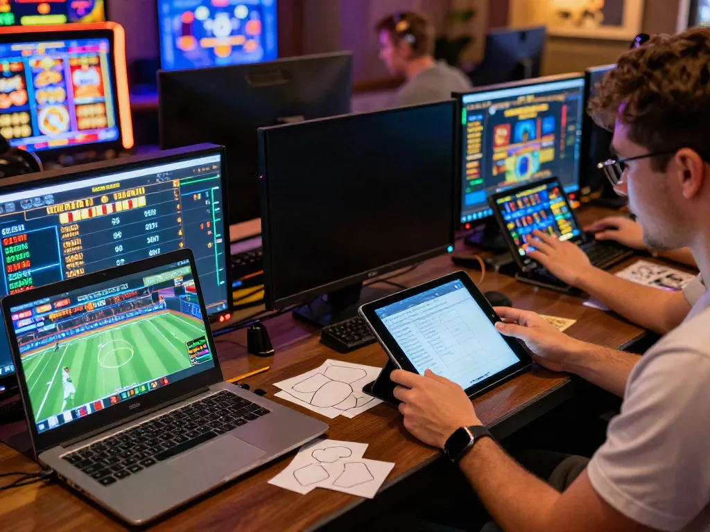 ta88 online gaming scene with players engaged in sports betting and casino activities