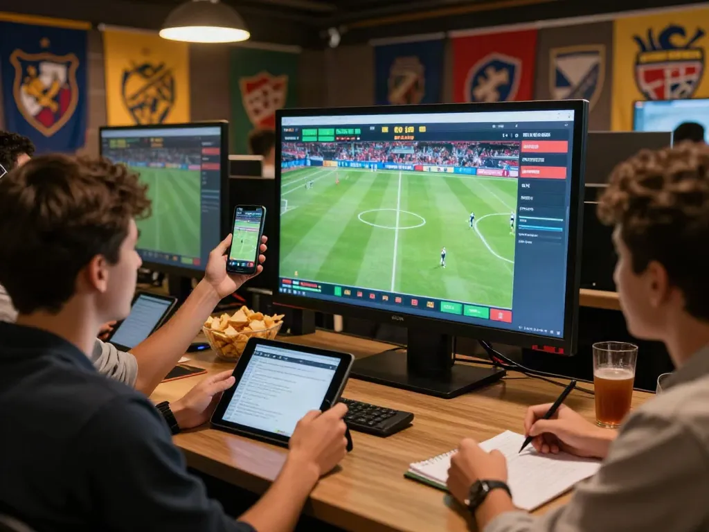 Exciting sports betting scene at https://fc88v1.com/ with fans engaged in live matches and betting activities.