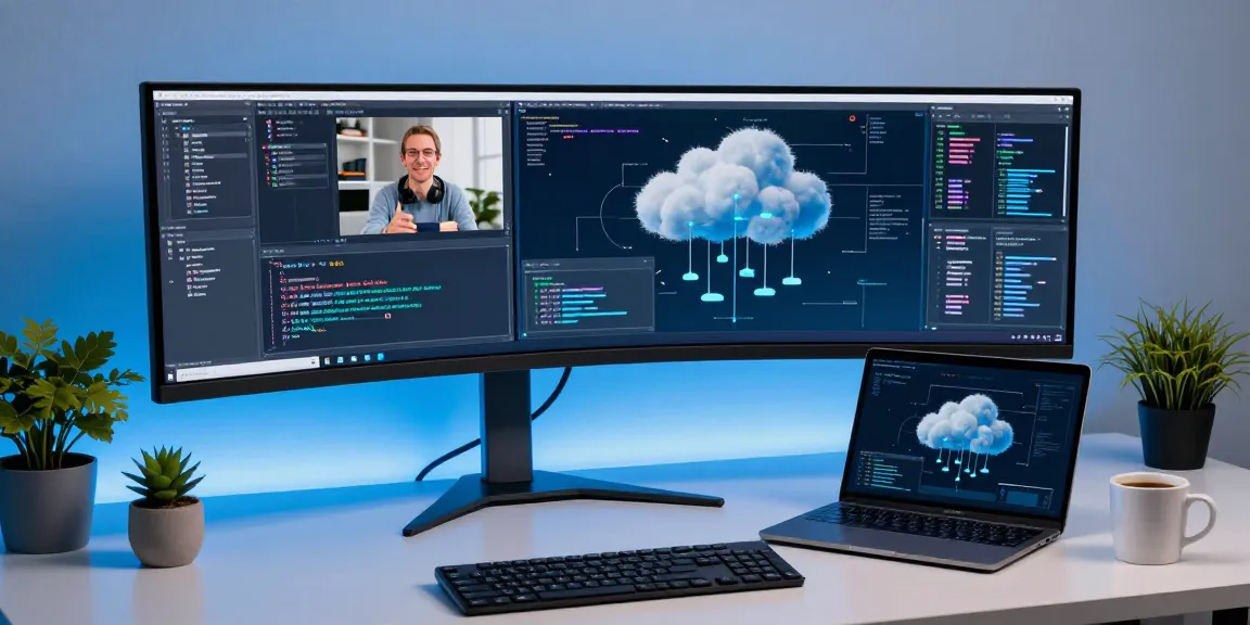 Advanced software development environment showcasing go8net platform capabilities with cloud computing and AI technology